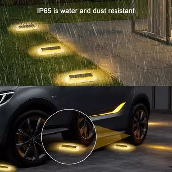 Солнечный светильник для террасы, супер яркий, 360-градусный, широкоугольный, IP65, водонепроницаемый, с высоким коэффициентом преобразования, автоматическим включением/выключением, светодиодный светильник для лестницы на солнечных батареях Square белый