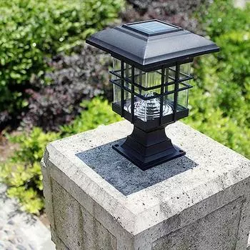 Солнечный светильник на колонне светодиодный светильник на колпаке колонны водонепроницаемый декоративный настенный светильник для двора энергия без проводки WWO66
