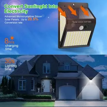 Солнечный светильник на открытом воздухе 230 светодиодов 3 режима датчик движения PIR уличный настенный светильник водонепроницаемый солнечный светильник для украшения садовой дорожки