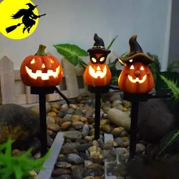 Солнечный светильник-тыква для сада IP55 Водонепроницаемый Не требуется проводка Простая установка Устойчивый к погодным условиям Солнечный светильник для дорожек на Хэллоуин A