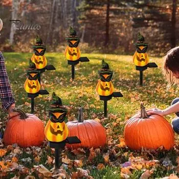 Солнечный светильник-тыква для сада IP55 Водонепроницаемый Не требуется проводка Простая установка Устойчивый к погодным условиям Солнечный светильник для дорожек на Хэллоуин A