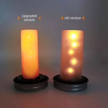 Солнечный светодиодный фонарь Mason Jar Lit Light Torch Flame Теплое светодиодное уличное освещение для помещений Рождественский декоративный уличный фонарь Садовые бутылки