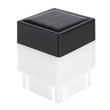 Солнечный светодиодный квадратный белый светильник для садового ограждения, двора, наружного украшения