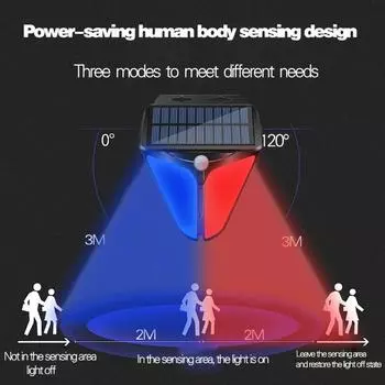 Солнечный светодиодный предупреждающий индикатор садовый светильник на открытом воздухе с датчиком движения аварийный настенный светильник на солнечной энергии для освещения ограждения балкона