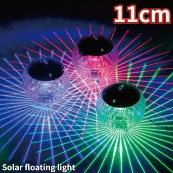 Солнечный светодиодный светильник, плавающий подводный бассейн, спа, декоративная лампа, уличная солнечная лампа, пруд, двор, сад, многоцветный 10cm-RGB