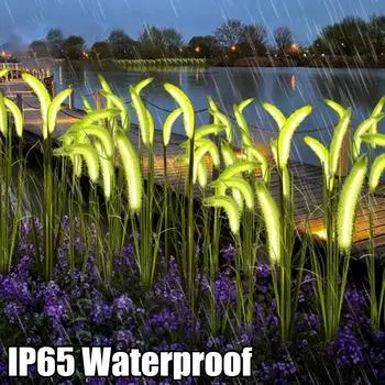 Солнечный тростниковый светильник светодиодный излучающий собачий хвост газонный светильник для украшения сада виллы на открытом воздухе дворовое освещение IP65 водонепроницаемый 1pcs