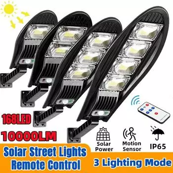 Солнечный уличный фонарь супер яркий уличный водонепроницаемый 168LED лампа датчик движения 3 режима освещения пульт дистанционного управления для сада Gard 42LED-Without a box-1PCS