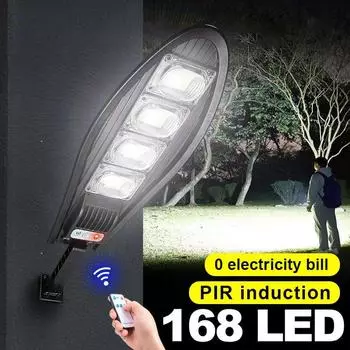 Солнечный уличный фонарь супер яркий уличный водонепроницаемый 168LED лампа датчик движения 3 режима освещения пульт дистанционного управления для сада Gard 42LED