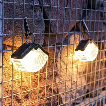 Солнечный уличный садовый светильник Водонепроницаемый ландшафтный ночной светильник Садовый декоративный веерообразный подвесной светильник Светочувствительный контроль 1PCS