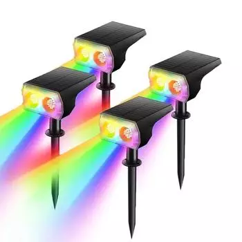 Солнечный уличный светильник LED LED Солнечный водонепроницаемый садовый фонарь IP6548 RGB 2 дюйма 1 Солнечный Pinsea Courtyard cover