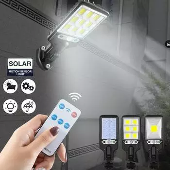 Солнечный уличный светодиодный настенный светильник для двора с 3 режимами водонепроницаемого датчика движения, уличное освещение для сада, патио, дорожки Without Remote