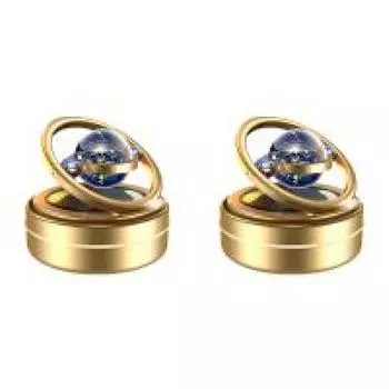 Солнечный вращающийся автомобильный освежитель воздуха с двойным кольцом Ароматерапия (Золотое Солнце)