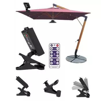 Солнечный зонт для патио с дистанционным управлением, пристегивающийся зонт, IP65, водонепроницаемый зонт, столб, светильник для пляжного кемпинга, палатки, вечеринки CHINA