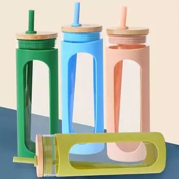 Соломенная бутылка для воды, легко носить с собой, многоразовая, широко применяемая, полезная, с защитным рукавом, чашка для питья на открытом воздухе для студентов