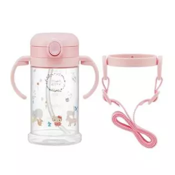 Соломенная бутылка для воды Skater, двуручная, в одно касание, 370 мл KSHW2N, Hello Kitty, 1 шт.