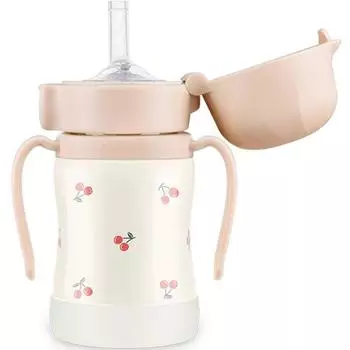 Соломенная чашка Gromimi One Touch Cherish из нержавеющей стали, 200 мл, сладкий персик, 1 шт.