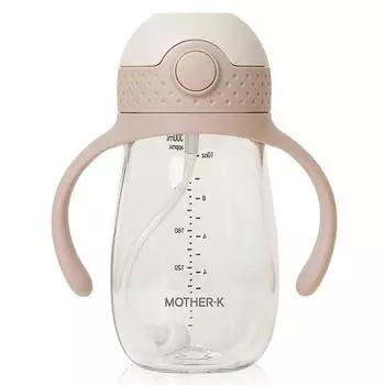Соломенная чашка Mother K Infant Hug Weight Weight, 300 мл, 1 шт., розово-бежевый