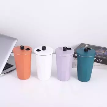 Соломенная кофейная чашка из нержавеющей стали 304. Кружка для офиса для девочек с автомобильными чашками для питья. 600ml