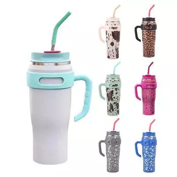 Соломенная кружка Big Mac из нержавеющей стали, большая емкость, 40 унций, кружка для льда, автомобиль с ручкой, автомобильная кружка 40oz