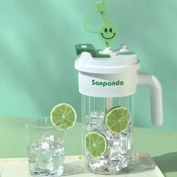 Соломенная кружка для вечеринки, большая емкость, двойная кружка для питья, летняя бытовая, пищевой материал, ручка на ремне, пластиковые кружки