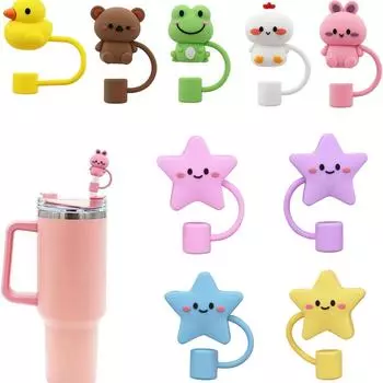 Соломенная крышка для чашки, силиконовый соломенный топпер, совместимый с стаканом для чашек с ручкой, крышки соломенных кончиков для чашек, аксессуары One Size