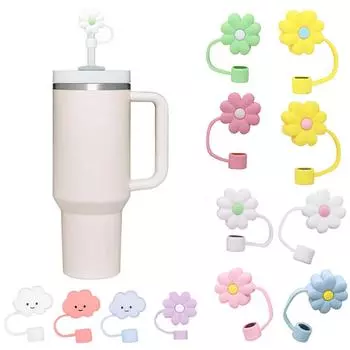 Соломенная крышка для чашки, силиконовый соломенный топпер, совместимый с стаканом для чашек с ручкой, крышки соломенных кончиков для чашек, аксессуары One Size