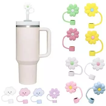 Соломенная крышка для чашки, силиконовый соломенный топпер, совместимый с стаканом для чашек с ручкой, крышки соломенных кончиков для чашек, аксессуары One Size