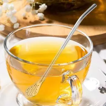 Соломенная ложка 3-в-1 Соломенная ложка из нержавеющей стали с фильтром Съемная головка Термостойкая пищевая многоразовая экологически чистая мешалка для коктейлей серебряный