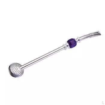 Соломенная ложка из нержавеющей стали Bombilla Ситечко для чая Фильтр дуршлаг Фиолетовый