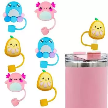 Соломенная пробка с защитой от брызг, герметичный соломенный топпер, милый пылезащитный колпачок для питья, аксессуары для чашек жёлтый