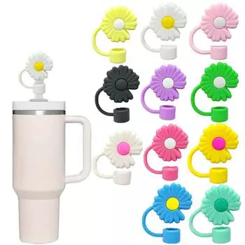 Соломенная шапочка «Ромашка» — крышка Stanley 10 мм, многоразовый дизайн «Хризантема»