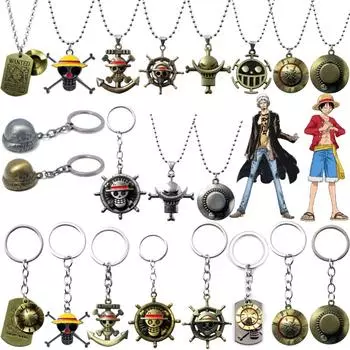 Соломенная шляпа Луффи Эйс шляпа ожерелье Белоус Ло ONE PIECE металлический кулон