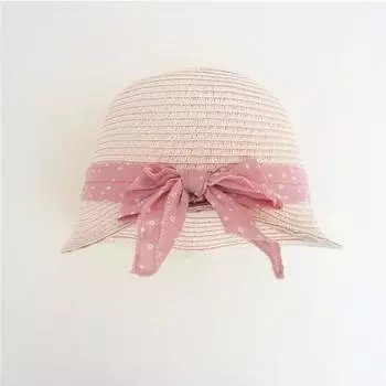 Соломенная шляпа MK Lovely, 50см, розовый, Популярная детская одежда в Корее