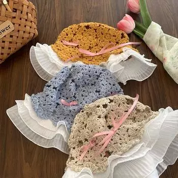 Соломенная шляпа с широкими полями и бантом, складная шляпа рыбака, дата синий