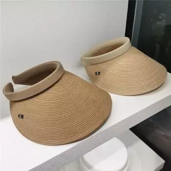 Соломенная шляпа с широкими полями и козырьком от солнца — дышащая, регулируемая, эластичная пляжная шляпа с конским хвостом для женщин, идеально подходящая для активного отдыха на свежем воздухе ONE SIZE хаки