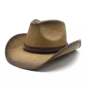 Соломенная шляпа в этническом стиле с распылителем краски в стиле вестерн, мужская и женская, уличная шляпа от солнца, пляжная шляпа, ручная работа, шляпа от солнца M56-58cm