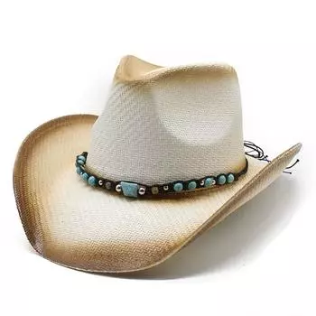 Соломенная шляпа в стиле вестерн-ковбой, расписанная вручную шляпа, джазовая шляпа в стиле вестерн-ковбой M56-58cm