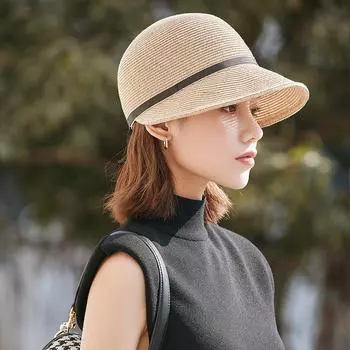Соломенная шляпа женская летняя кепка солнцезащитная шляпа для защиты лица от солнца весенне-осенняя японская пляжная шляпа новая модная шляпа от солнца Adjustable хаки