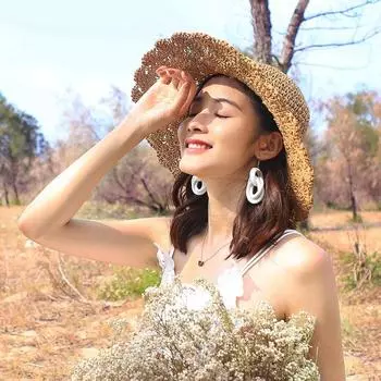 Соломенная шляпа женская летняя маленькая свежая пляжная широкополая солнцезащитная шляпа Mori ручная плетеная складная солнцезащитная шляпа one size fits all хаки