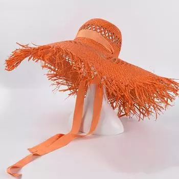 Соломенная шляпа женская, летняя, с большим карнизом, для пляжного отдыха, фото, солнцезащитный крем, соломенная шляпа, индивидуальная складная пляжная шляпа в европейском стиле 56-58cm