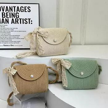 Соломенная сумка через плечо, летняя литературная и свежая женская сумка, Mori Fashion Simple Bag, универсальная сумка-мессенджер хаки