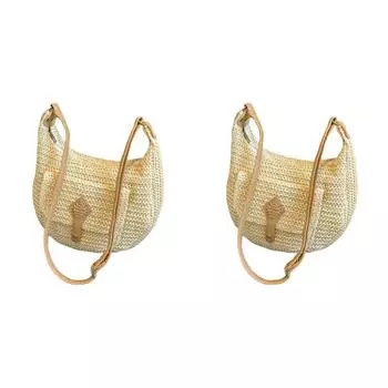 Соломенная сумка на плечо для женщин, летняя пляжная сумка на молнии для отпуска(бежевый)