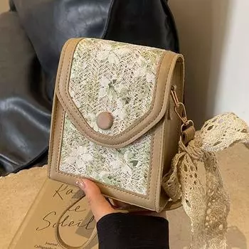Соломенная сумка женская летняя новая сумка-мессенджер женская маленькая свежая кружевная плетеная сумка женская