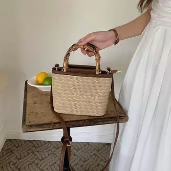 Соломенная сумка женская летняя ветровая универсальная сумка-мессенджер высокого класса женская плетеная сумка