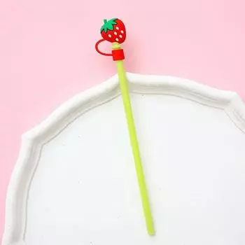 Соломенная заглушка, интернет-красный, соломенный чехол, пыленепроницаемый соломенный чехол, силиконовая соломенная крышка для милых девушек, присоска для пищевого чая с молоком толщиной 8 мм. красный