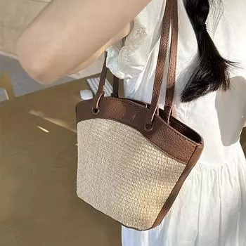 Соломенная женская соломенная сумка Yogodlns ручной работы, большая вместительная летняя пляжная сумка, портативная летняя сумка-шопер