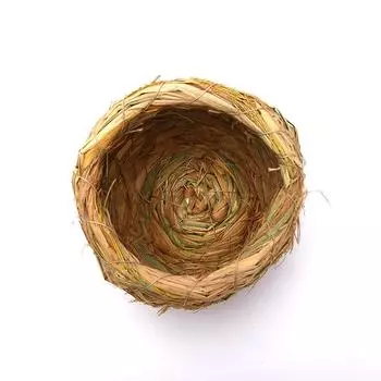 Соломенное птичье гнездо ручной работы с попугаем, теплые клетки для домашних животных, спальня, двор, птичьи клетки, украшение