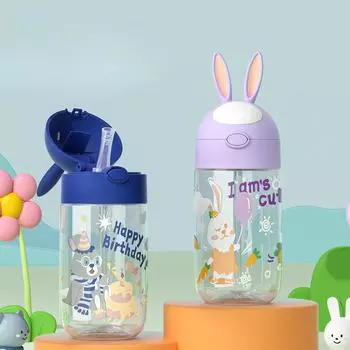 Соломенные стаканчики Детские летние прыгучие стаканчики Пластиковые стаканчики для школьников и детей. 500ML фиолетовый