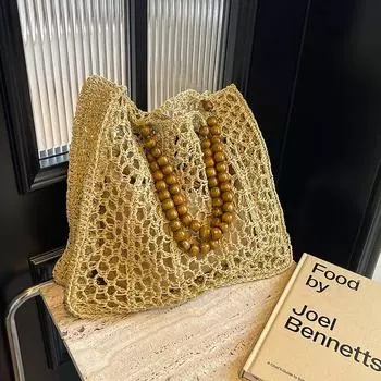 Соломенные Тканые Сумки На Ремне Большой Вместительности Дизайнерские Летние Сумки-тоут для Женщин 2024 Повседневная Мода в продаже