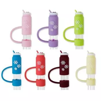 Соломенный чехол, мультяшная силиконовая соломенная крышка, набор брызгозащищенных, пылезащитных соломенных заглушек, украшение чашки C